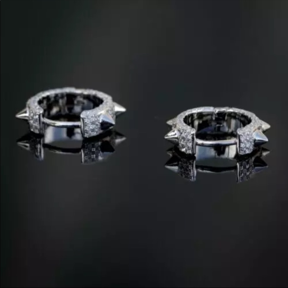 *NEW*Rock Roll Hip Hop Round Circle Hoop Earring - Picture 5 of 5